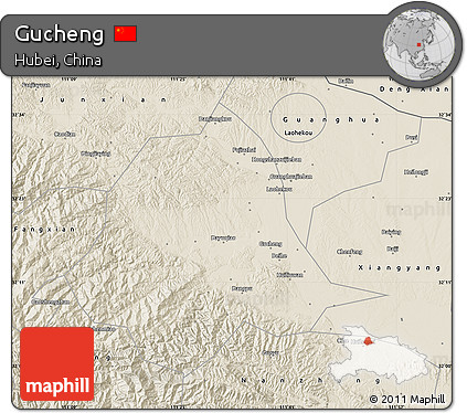 Shaded Relief Map of Gucheng