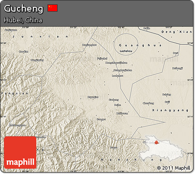 Shaded Relief Map of Gucheng