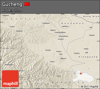 Shaded Relief Map of Gucheng