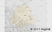 Shaded Relief Map of Gucheng, lighten, desaturated