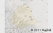 Shaded Relief Map of Gucheng, lighten, semi-desaturated