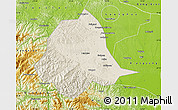 Shaded Relief Map of Gucheng, physical outside
