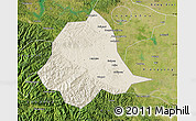 Shaded Relief Map of Gucheng, satellite outside