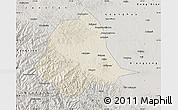 Shaded Relief Map of Gucheng, semi-desaturated