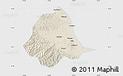 Shaded Relief Map of Gucheng, single color outside
