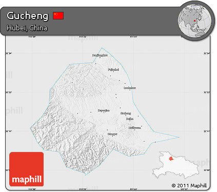 Silver Style Map of Gucheng, single color outside