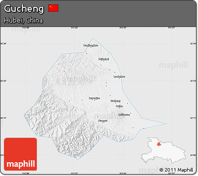Silver Style Map of Gucheng, single color outside