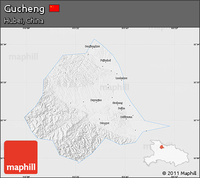 Silver Style Map of Gucheng, single color outside