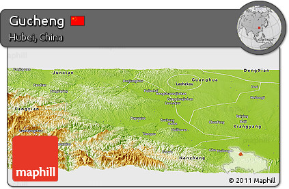 Physical Panoramic Map of Gucheng
