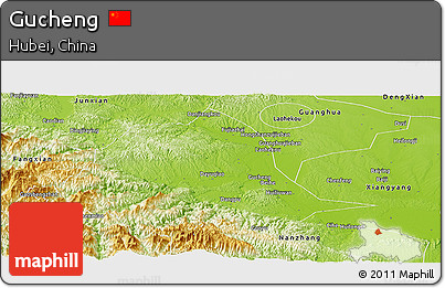 Physical Panoramic Map of Gucheng
