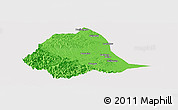 Political Panoramic Map of Gucheng, cropped outside