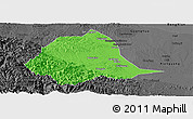 Political Panoramic Map of Gucheng, darken, desaturated
