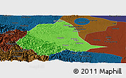 Political Panoramic Map of Gucheng, darken