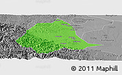 Political Panoramic Map of Gucheng, desaturated