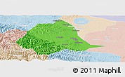 Political Panoramic Map of Gucheng, lighten