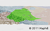 Political Panoramic Map of Gucheng, lighten, semi-desaturated