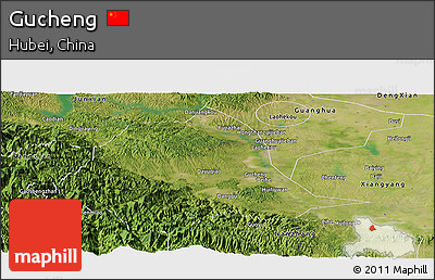 Satellite Panoramic Map of Gucheng