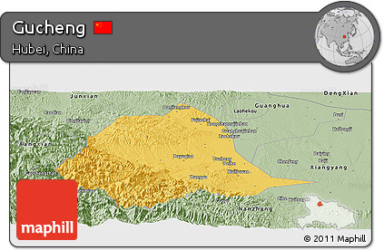 Savanna Style Panoramic Map of Gucheng