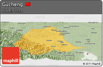 Savanna Style Panoramic Map of Gucheng