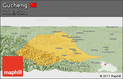 Savanna Style Panoramic Map of Gucheng
