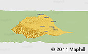 Savanna Style Panoramic Map of Gucheng, single color outside