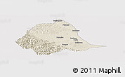 Shaded Relief Panoramic Map of Gucheng, cropped outside