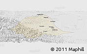 Shaded Relief Panoramic Map of Gucheng, lighten, desaturated