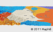 Shaded Relief Panoramic Map of Gucheng, political outside