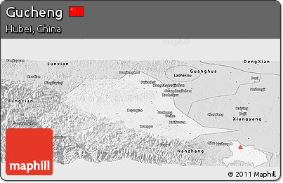 Silver Style Panoramic Map of Gucheng