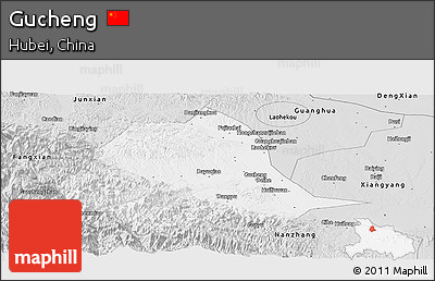 Silver Style Panoramic Map of Gucheng