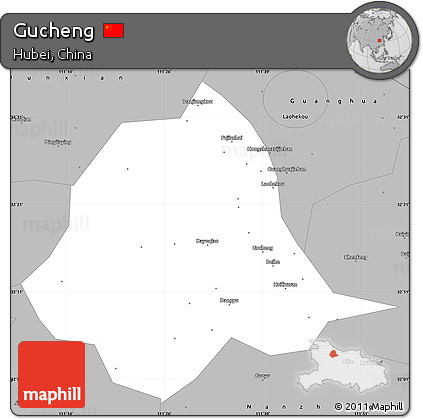 Gray Simple Map of Gucheng