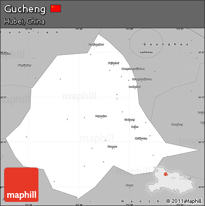 Gray Simple Map of Gucheng