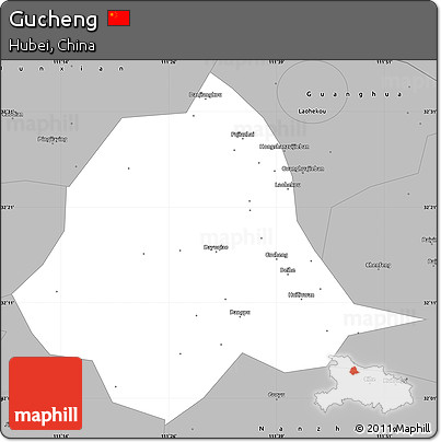 Gray Simple Map of Gucheng
