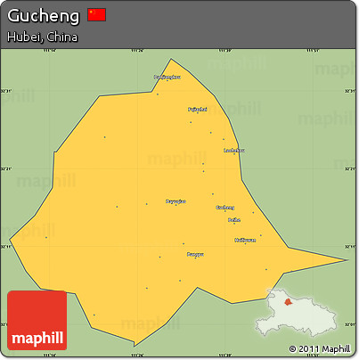 Savanna Style Simple Map of Gucheng, cropped outside