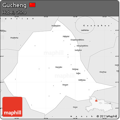 Silver Style Simple Map of Gucheng