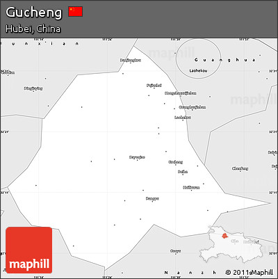 Silver Style Simple Map of Gucheng