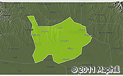 Physical 3D Map of Hanchuan, darken, semi-desaturated