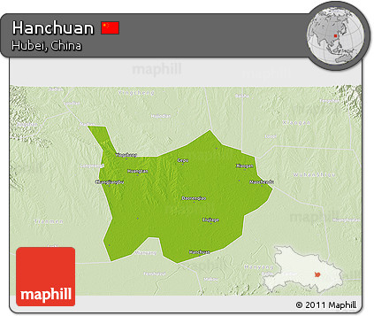 Physical 3D Map of Hanchuan, lighten