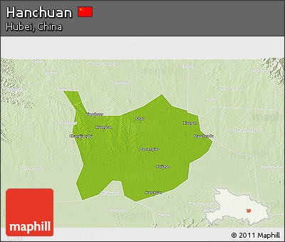 Physical 3D Map of Hanchuan, lighten