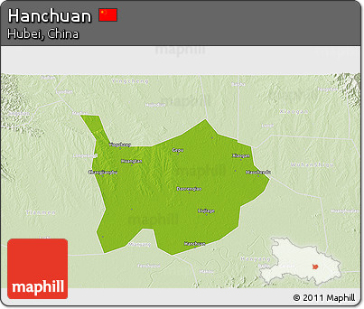 Physical 3D Map of Hanchuan, lighten