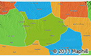 Physical 3D Map of Hanchuan, political outside