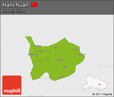 Physical 3D Map of Hanchuan, single color outside