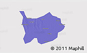 Political 3D Map of Hanchuan, cropped outside