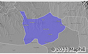 Political 3D Map of Hanchuan, desaturated