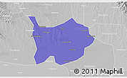 Political 3D Map of Hanchuan, lighten, desaturated