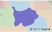 Political 3D Map of Hanchuan, lighten
