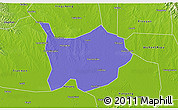 Political 3D Map of Hanchuan, physical outside
