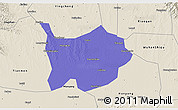 Political 3D Map of Hanchuan, shaded relief outside