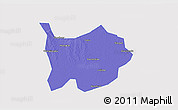 Political 3D Map of Hanchuan, single color outside