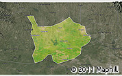 Satellite 3D Map of Hanchuan, darken, semi-desaturated
